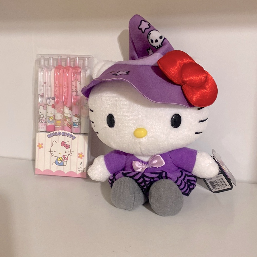 2022 hello kitty witch plushie with pens bundle